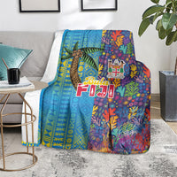 Fijian Coral Reef Blanket with Traditional Tapa Pattern Split Style LT03 - Polynesian Pride