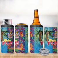 Fijian Coral Reef 4 in 1 Can Cooler Tumbler with Traditional Tapa Pattern Split Style LT03 - Polynesian Pride