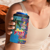 Fijian Coral Reef 4 in 1 Can Cooler Tumbler with Traditional Tapa Pattern Split Style LT03 - Polynesian Pride