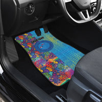 Personalised Fijian Coral Reef Car Mats with Traditional Tapa Pattern Split Style LT03 - Polynesian Pride
