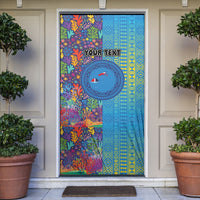 Personalised Fijian Coral Reef Door Cover with Traditional Tapa Pattern Split Style LT03 Multicolor - Polynesian Pride