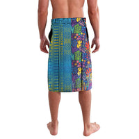 Personalised Fijian Coral Reef Lavalava with Traditional Tapa Pattern Split Style LT03 - Polynesian Pride