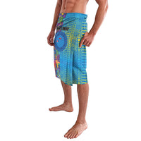 Personalised Fijian Coral Reef Lavalava with Traditional Tapa Pattern Split Style LT03 - Polynesian Pride