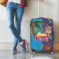 Fijian Coral Reef Luggage Cover with Traditional Tapa Pattern Split Style LT03 - Polynesian Pride