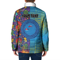 Personalised Fijian Coral Reef Padded Jacket with Traditional Tapa Pattern Split Style LT03 - Polynesian Pride