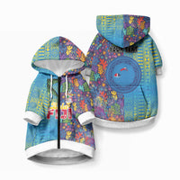 Personalised Fijian Coral Reef Pet Hoodie with Traditional Tapa Pattern Split Style LT03 Zip-up Multicolor - Polynesian Pride