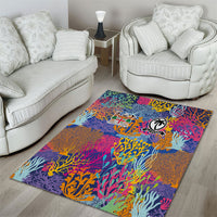 Fijian Rugby Area Rug Colorful Coral Reef Pre Match Design LT03 - Polynesian Pride