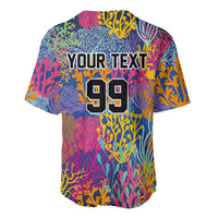 Custom Fijian Rugby Baseball Jersey Colorful Coral Reef Pre Match Design LT03 - Polynesian Pride