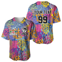 Custom Fijian Rugby Baseball Jersey Colorful Coral Reef Pre Match Design LT03 - Polynesian Pride