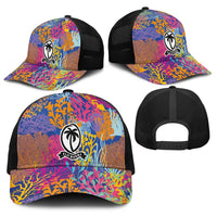 Fijian Rugby Baseball Net Cap Colorful Coral Reef Pre Match Design LT03 - Polynesian Pride
