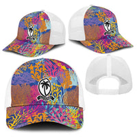 Fijian Rugby Baseball Net Cap Colorful Coral Reef Pre Match Design LT03 - Polynesian Pride