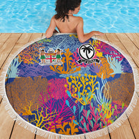 Fijian Rugby Beach Blanket Colorful Coral Reef Pre Match Design LT03 - Polynesian Pride