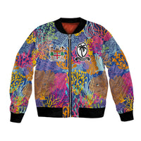 Custom Fijian Rugby Bomber Jacket Colorful Coral Reef Pre Match Design LT03 Unisex Multicolor - Polynesian Pride