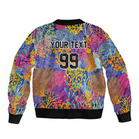 Custom Fijian Rugby Bomber Jacket Colorful Coral Reef Pre Match Design LT03 - Polynesian Pride