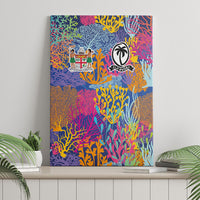 Fijian Rugby Canvas Wall Art Colorful Coral Reef Pre Match Design LT03 - Polynesian Pride