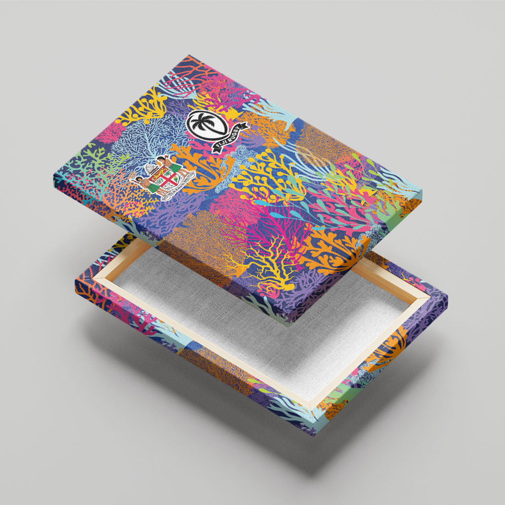 Fijian Rugby Canvas Wall Art Colorful Coral Reef Pre Match Design LT03 - Polynesian Pride