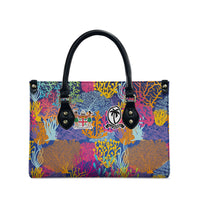 Fijian Rugby Leather Bag Colorful Coral Reef Pre Match Design LT03 - Polynesian Pride
