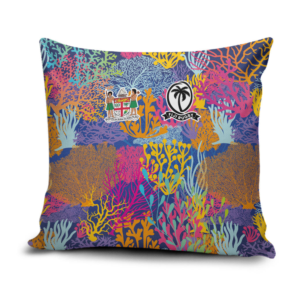 Fijian Rugby Pillow Cover Colorful Coral Reef Pre Match Design LT03 Multicolor - Polynesian Pride