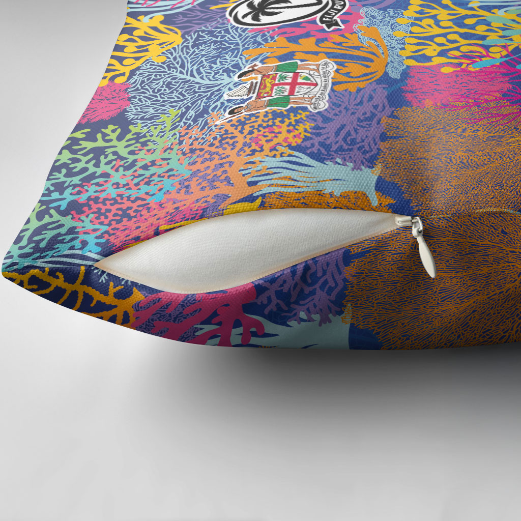 Fijian Rugby Pillow Cover Colorful Coral Reef Pre Match Design LT03 - Polynesian Pride
