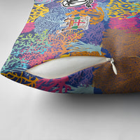 Fijian Rugby Pillow Cover Colorful Coral Reef Pre Match Design LT03 - Polynesian Pride