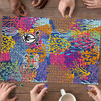 Fijian Rugby Puzzle Colorful Coral Reef Pre Match Design LT03 - Polynesian Pride