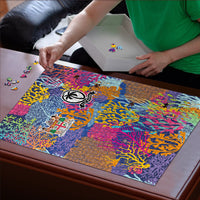 Fijian Rugby Puzzle Colorful Coral Reef Pre Match Design LT03 - Polynesian Pride