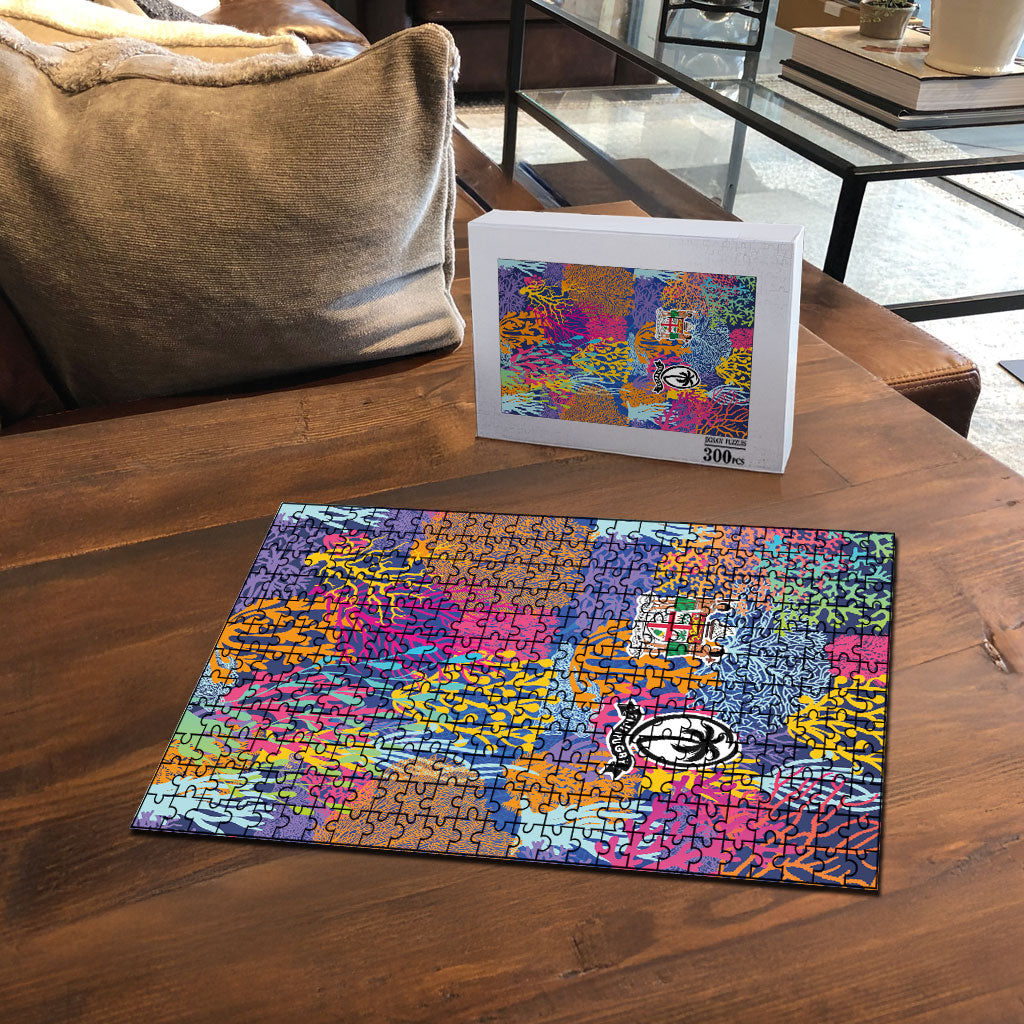 Fijian Rugby Puzzle Colorful Coral Reef Pre Match Design LT03 - Polynesian Pride