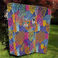 Fijian Rugby Quilt Colorful Coral Reef Pre Match Design LT03 - Polynesian Pride