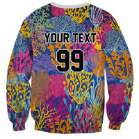 Custom Fijian Rugby Sweatshirt Colorful Coral Reef Pre Match Design LT03 - Polynesian Pride