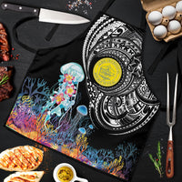 Palau Jellyfish Apron Coral Reef with Polynesian Pattern LT03 Black - Polynesian Pride