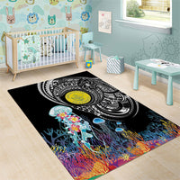 Palau Jellyfish Area Rug Coral Reef with Polynesian Pattern LT03 - Polynesian Pride