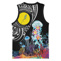 Palau Jellyfish Basketball Jersey Coral Reef with Polynesian Pattern LT03 - Polynesian Pride