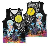 Palau Jellyfish Basketball Jersey Coral Reef with Polynesian Pattern LT03 - Polynesian Pride
