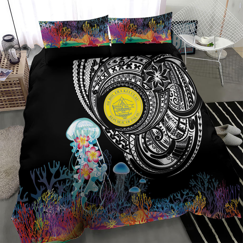 Palau Jellyfish Bedding Set Coral Reef with Polynesian Pattern LT03 - Polynesian Pride