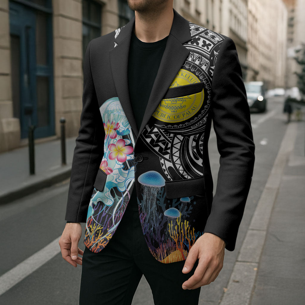 Palau Jellyfish Blazer Coral Reef with Polynesian Pattern LT03 - Polynesian Pride