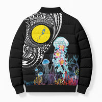 Palau Jellyfish Bomber Puffer Jacket Coral Reef with Polynesian Pattern LT03 - Polynesian Pride