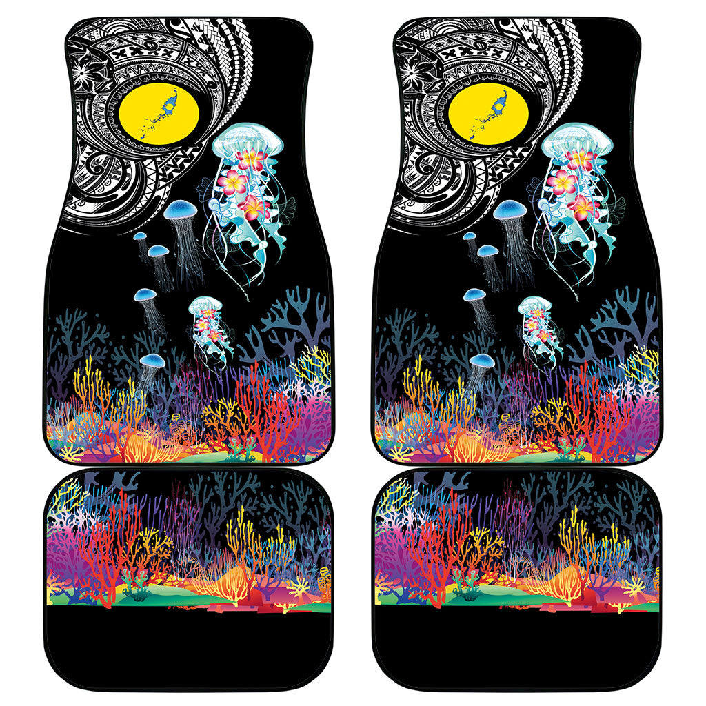 Palau Jellyfish Car Mats Coral Reef with Polynesian Pattern LT03 - Polynesian Pride