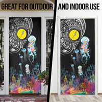 Palau Jellyfish Door Cover Coral Reef with Polynesian Pattern LT03 - Polynesian Pride