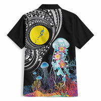 Palau Jellyfish Hawaiian Shirt Coral Reef with Polynesian Pattern LT03 - Polynesian Pride