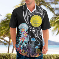 Palau Jellyfish Hawaiian Shirt Coral Reef with Polynesian Pattern LT03 - Polynesian Pride