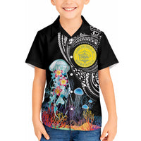 Palau Jellyfish Hawaiian Shirt Coral Reef with Polynesian Pattern LT03 - Polynesian Pride