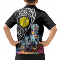 Palau Jellyfish Hawaiian Shirt Coral Reef with Polynesian Pattern LT03 - Polynesian Pride