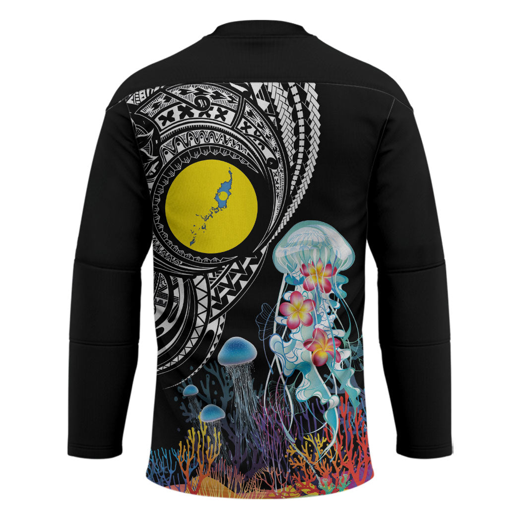 Palau Jellyfish Hockey Jersey Coral Reef with Polynesian Pattern LT03 - Polynesian Pride