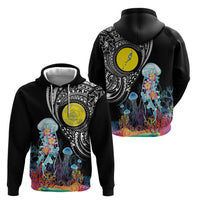 Palau Jellyfish Hoodie Coral Reef with Polynesian Pattern LT03 - Polynesian Pride