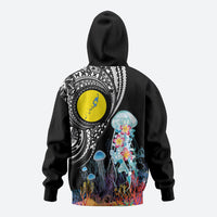 Palau Jellyfish Hoodie Coral Reef with Polynesian Pattern LT03 - Polynesian Pride