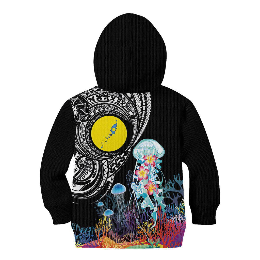 Palau Jellyfish Kid Hoodie Coral Reef with Polynesian Pattern LT03 - Polynesian Pride
