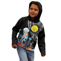 Palau Jellyfish Kid Hoodie Coral Reef with Polynesian Pattern LT03 - Polynesian Pride