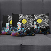 Palau Jellyfish Pillow Cover Coral Reef with Polynesian Pattern LT03 - Polynesian Pride