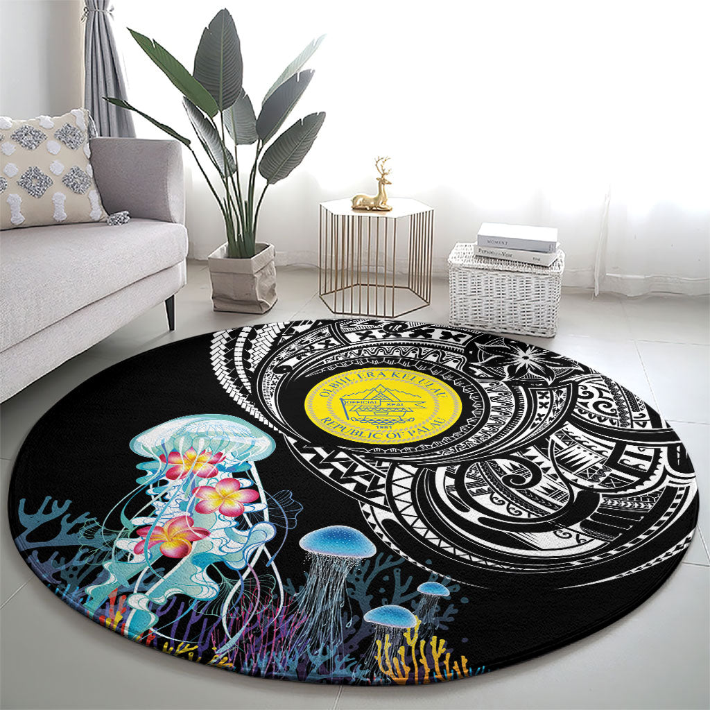 Palau Jellyfish Round Carpet Coral Reef with Polynesian Pattern LT03 - Polynesian Pride