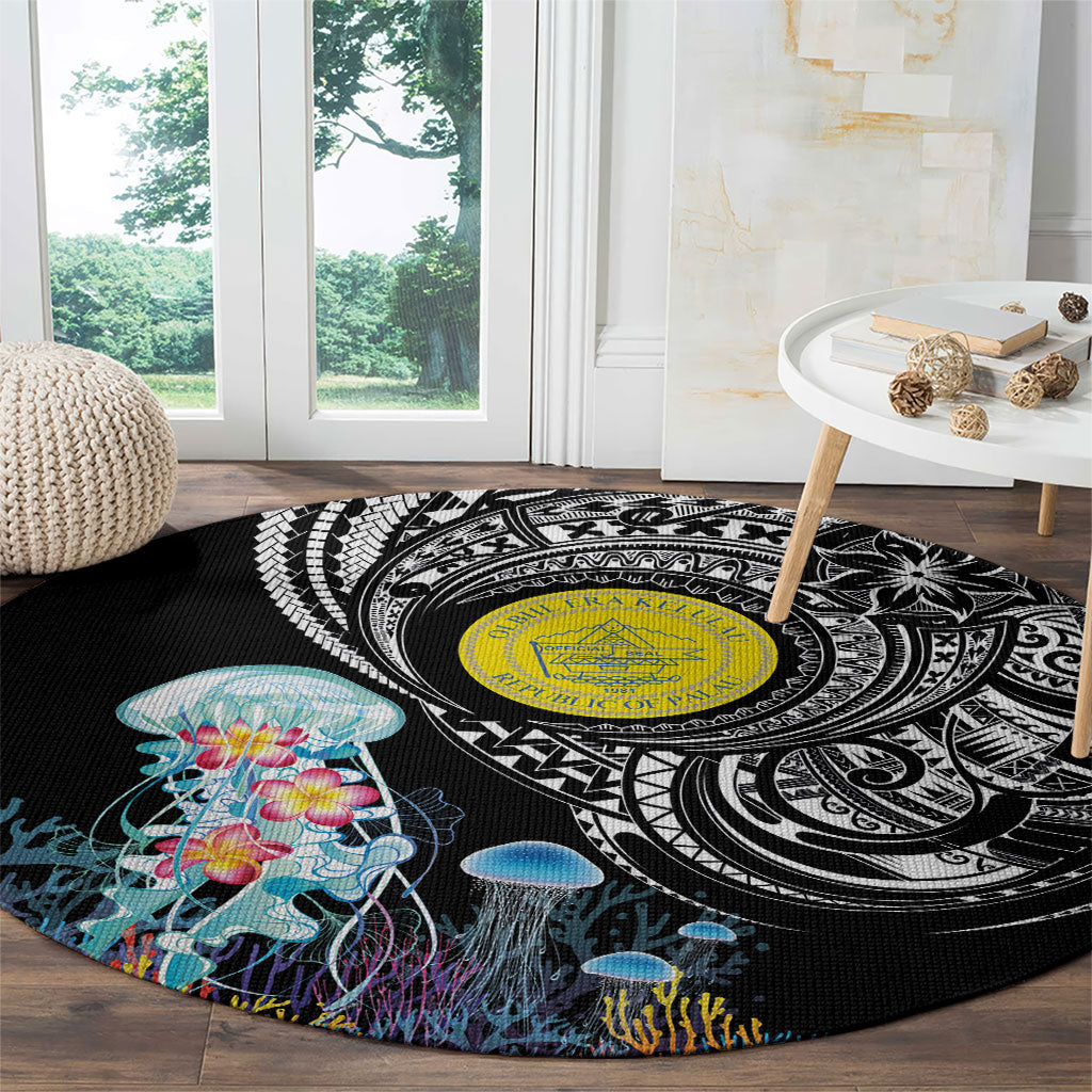 Palau Jellyfish Round Carpet Coral Reef with Polynesian Pattern LT03 - Polynesian Pride